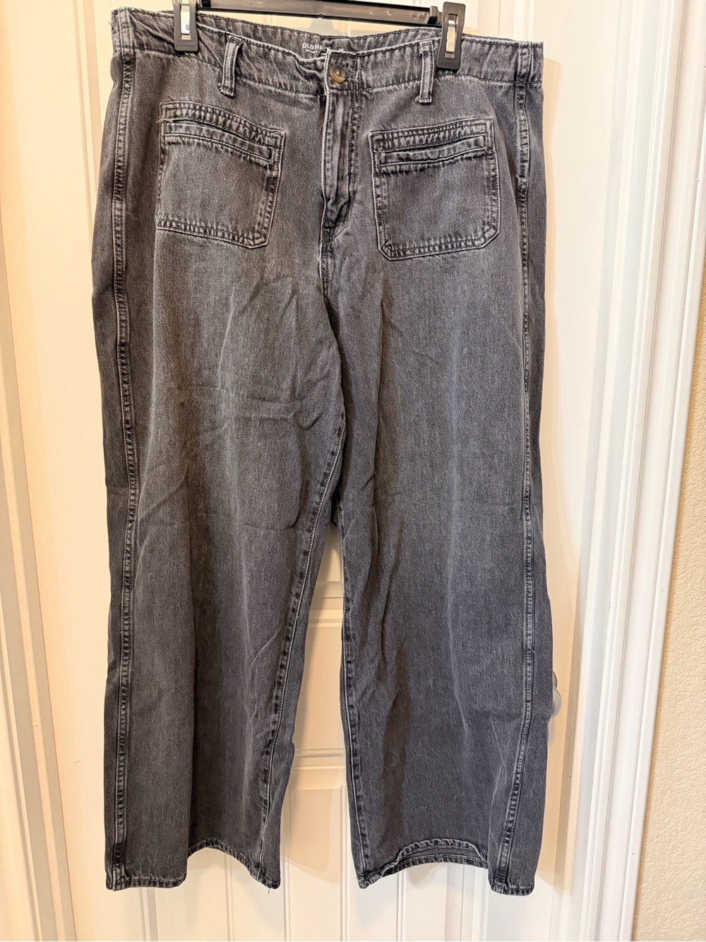 Old Navy Black/Grey Baggy Wide Leg Jeans